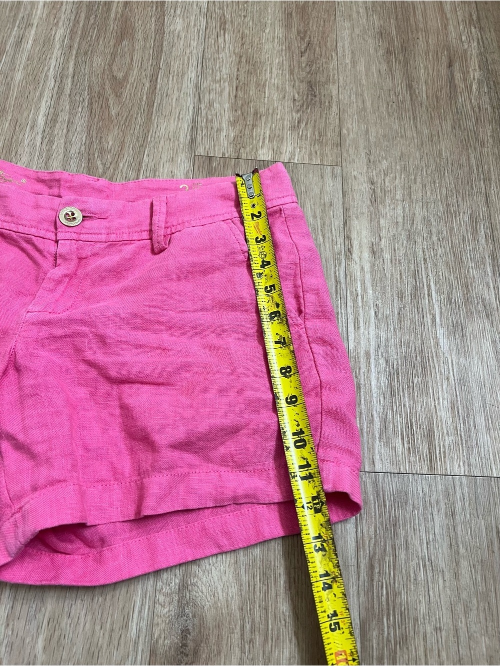 Lilly Pulitzer Bright Pink 100% linen Bermuda Shorts - Picture 6 of 6